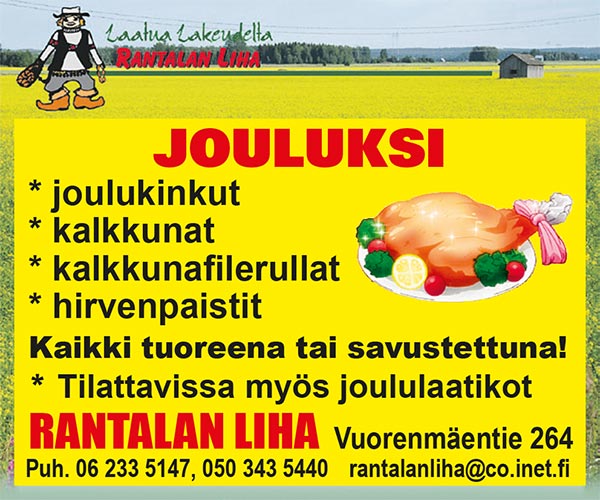 Makua joulupöytään Rantalan Lihan tuotteilla!