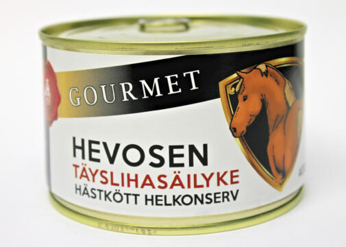 Hevosen täyslihasäilyke 400 g – Rantalan Liha, Kauhajoki